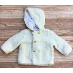 Vintage Grace Plush Coat Size 24 Mos. ? White Faux Fur 80s 90s Winter Warm